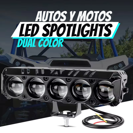 FANSSI proyector auxiliar de 5 lentes para autos, motos y camiones 12 y 24V