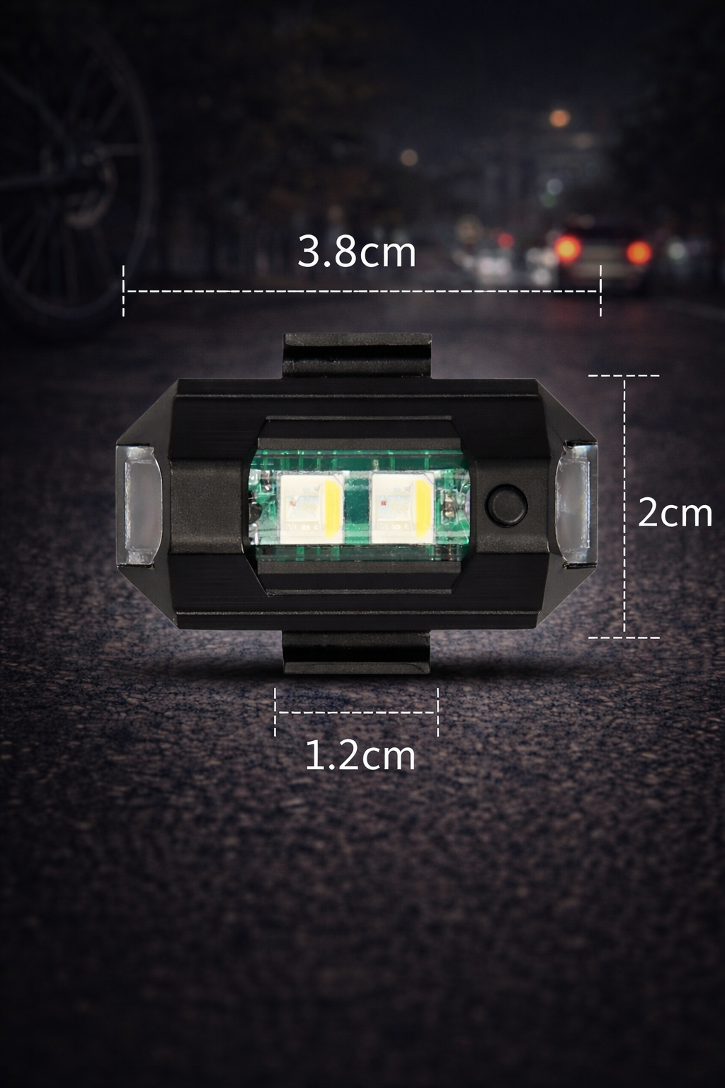 Luz de atención bicicletas, motos, autos y cascos.